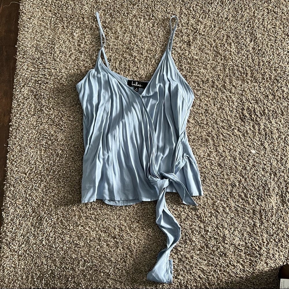 Baby blue wrap shirt